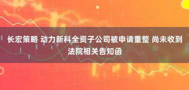 长宏策略 动力新科全资子公司被申请重整 尚未收到法院相关告知函